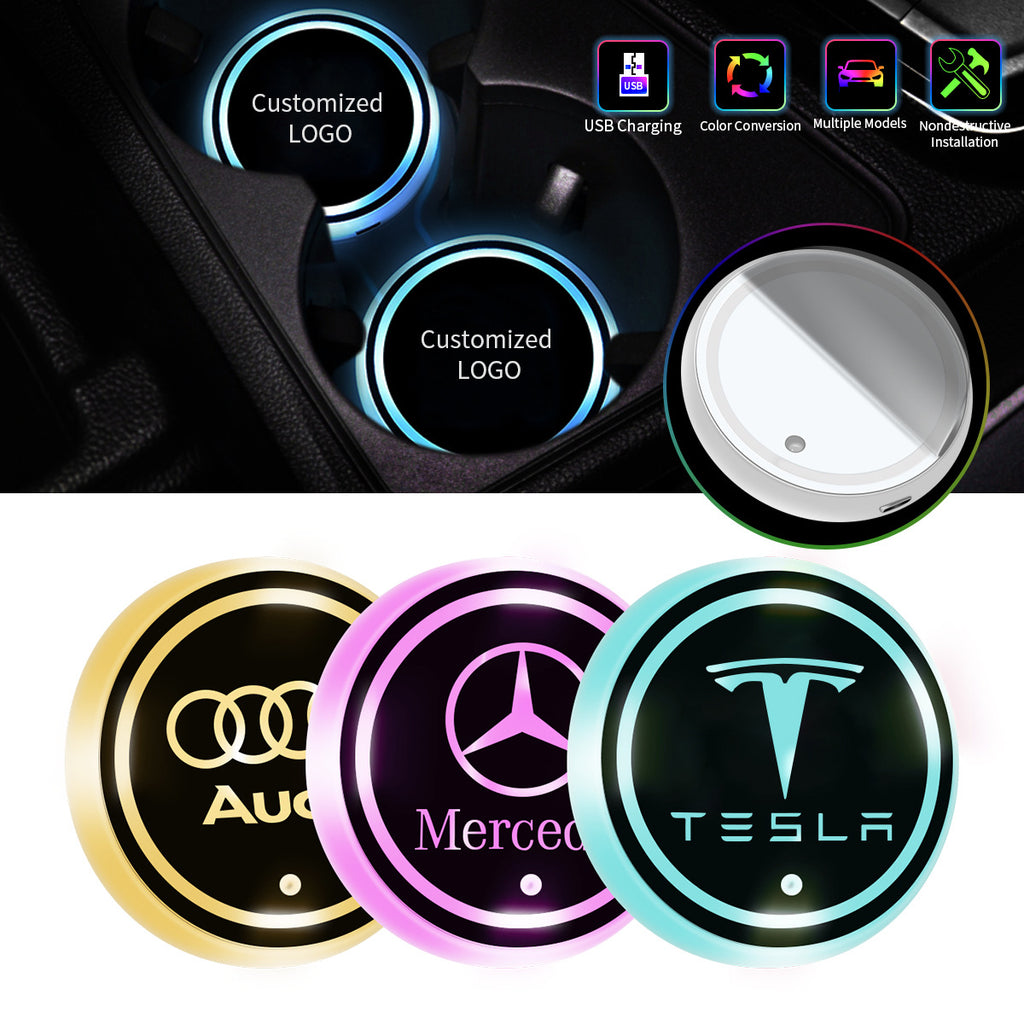 USB Rechargeable LED Car Coaster