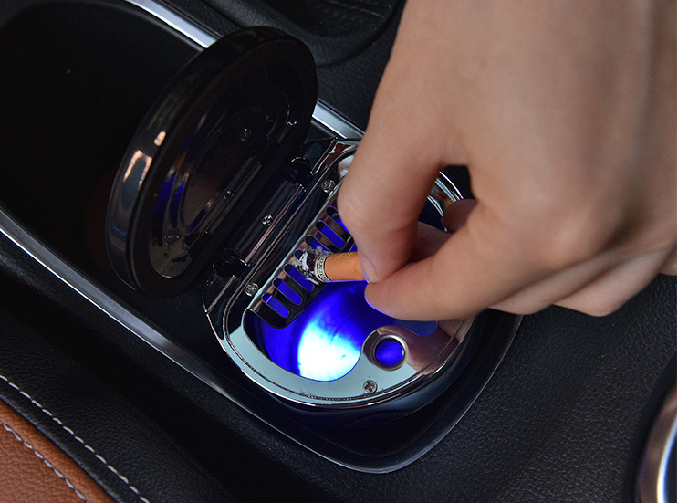 Auto Ashtray with Compass & LED Light