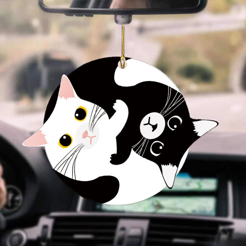 Whimsical Cat Car Pendant