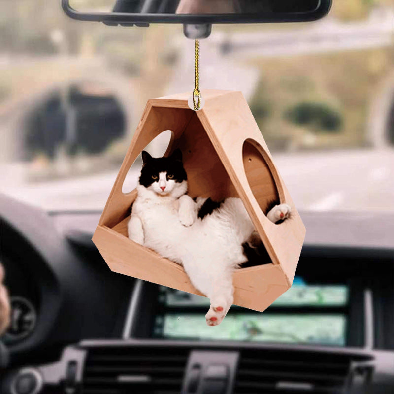 Whimsical Cat Car Pendant