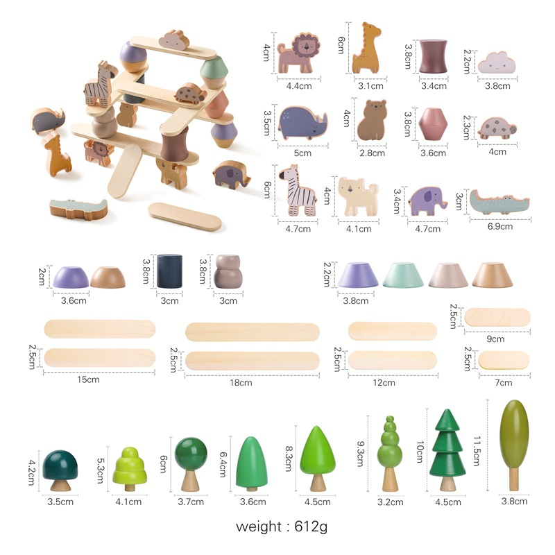 Montessori Wooden Animal Stacking Toy
