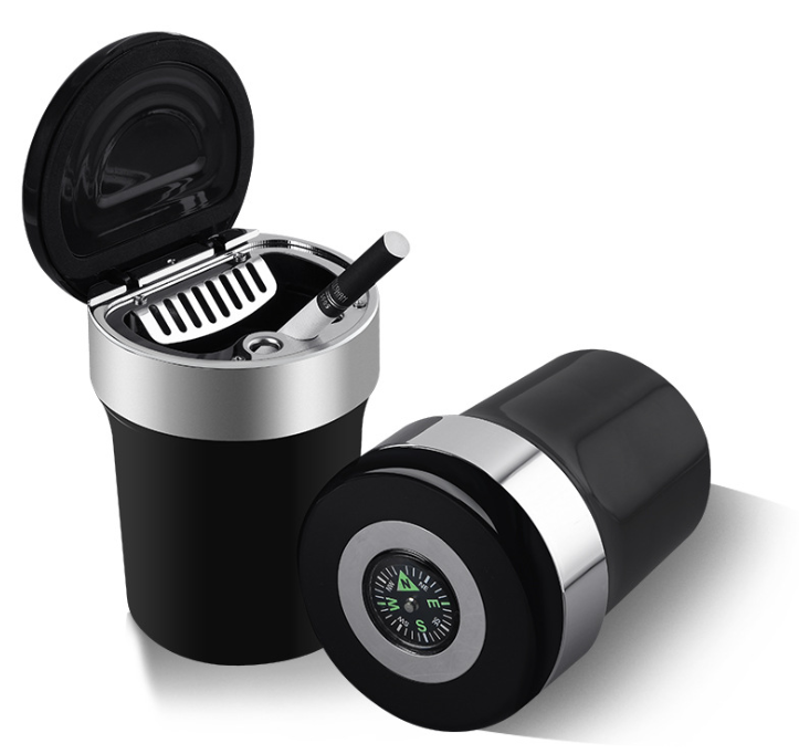 Auto Ashtray with Compass & LED Light