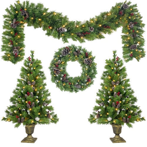 LED Lit Christmas Décor Set