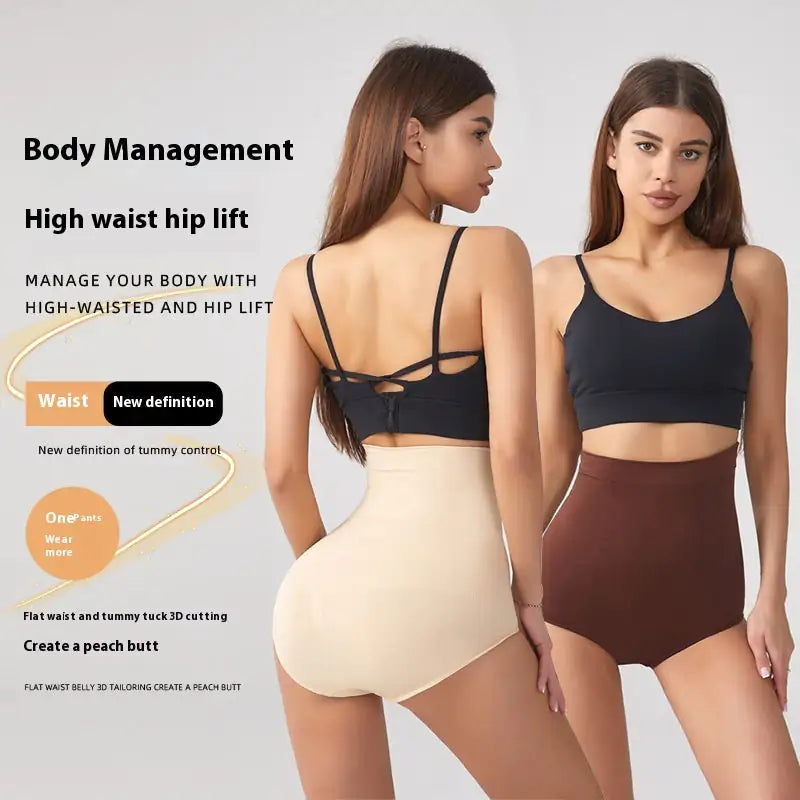 Women's seamless high-waist shaping shorts in black