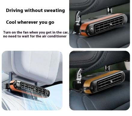 Bladeless Car USB Fan - Quiet, 3-Speed for Rear Seat