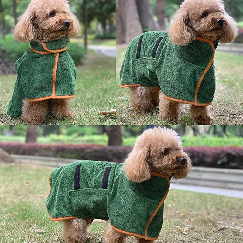 Quick-Dry Microfiber Pet Bathrobe