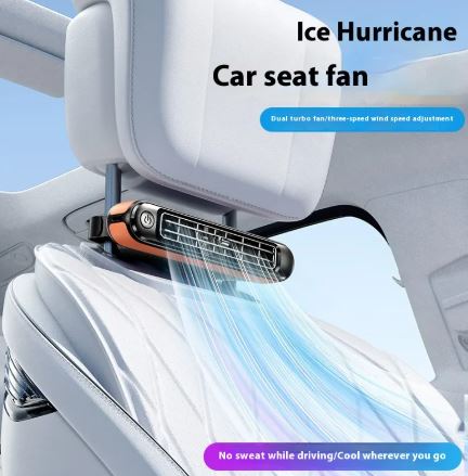 Bladeless Car USB Fan - Quiet, 3-Speed for Rear Seat