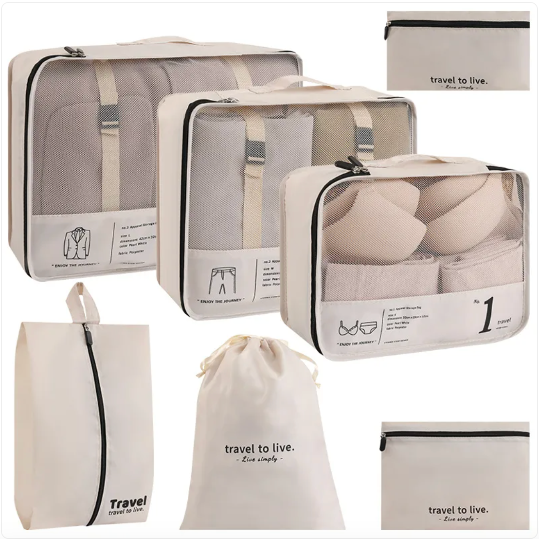 7-Piece Travel Organizer Set