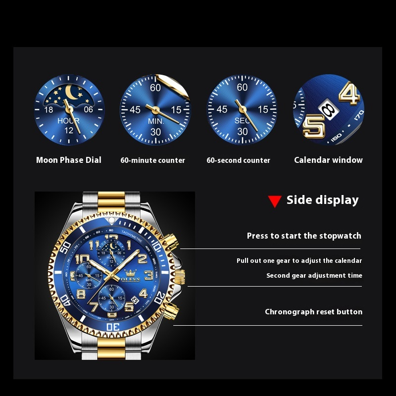 Versatile Men's Metal Watch