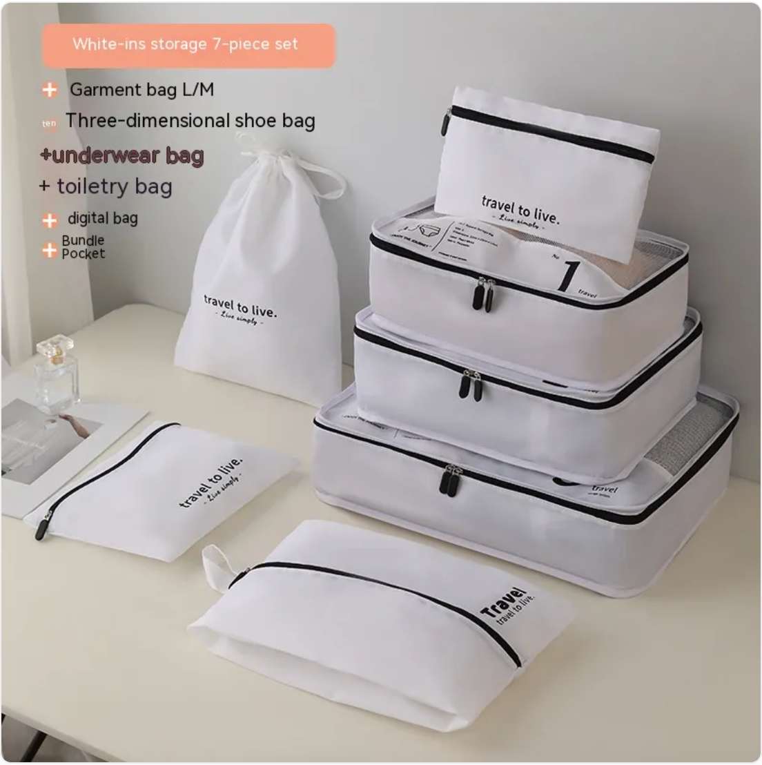 7-Piece Travel Organizer Set