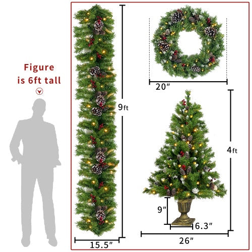 LED Lit Christmas Décor Set
