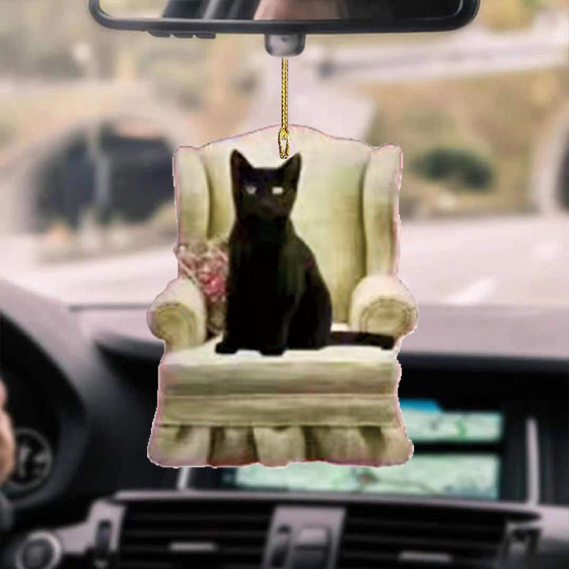 Whimsical Cat Car Pendant