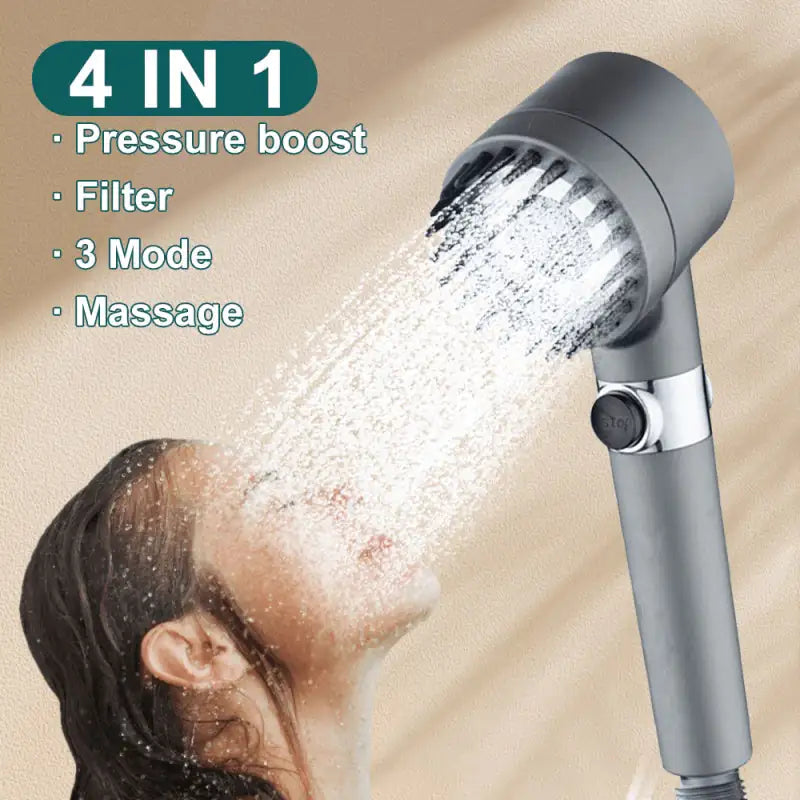 3-mode high-pressure handheld shower head — view 2