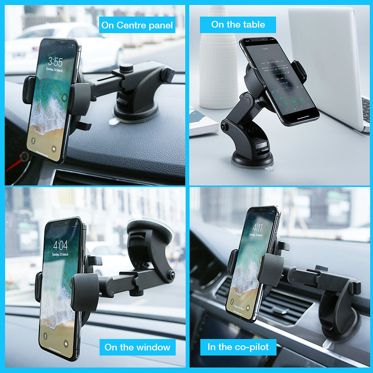Telescopic 360° Dashboard & Windshield Phone Mount