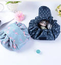 Lay-flat drawstring makeup organizer bag — view 1