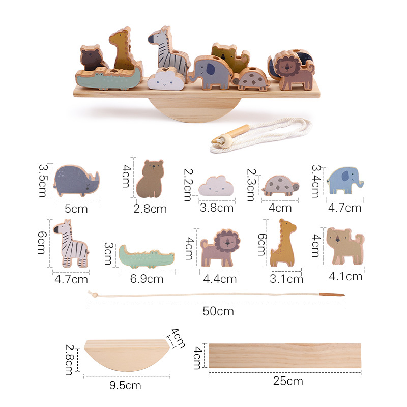 Montessori Wooden Animal Stacking Toy