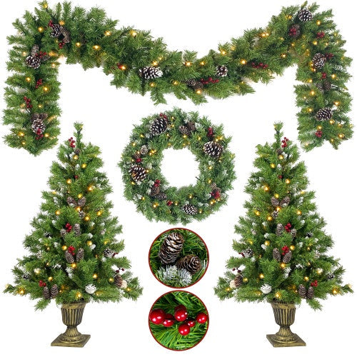 LED Lit Christmas Décor Set