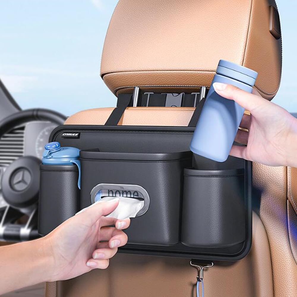 LUXE Car Organizer Backseat Storage with Tissue Holder