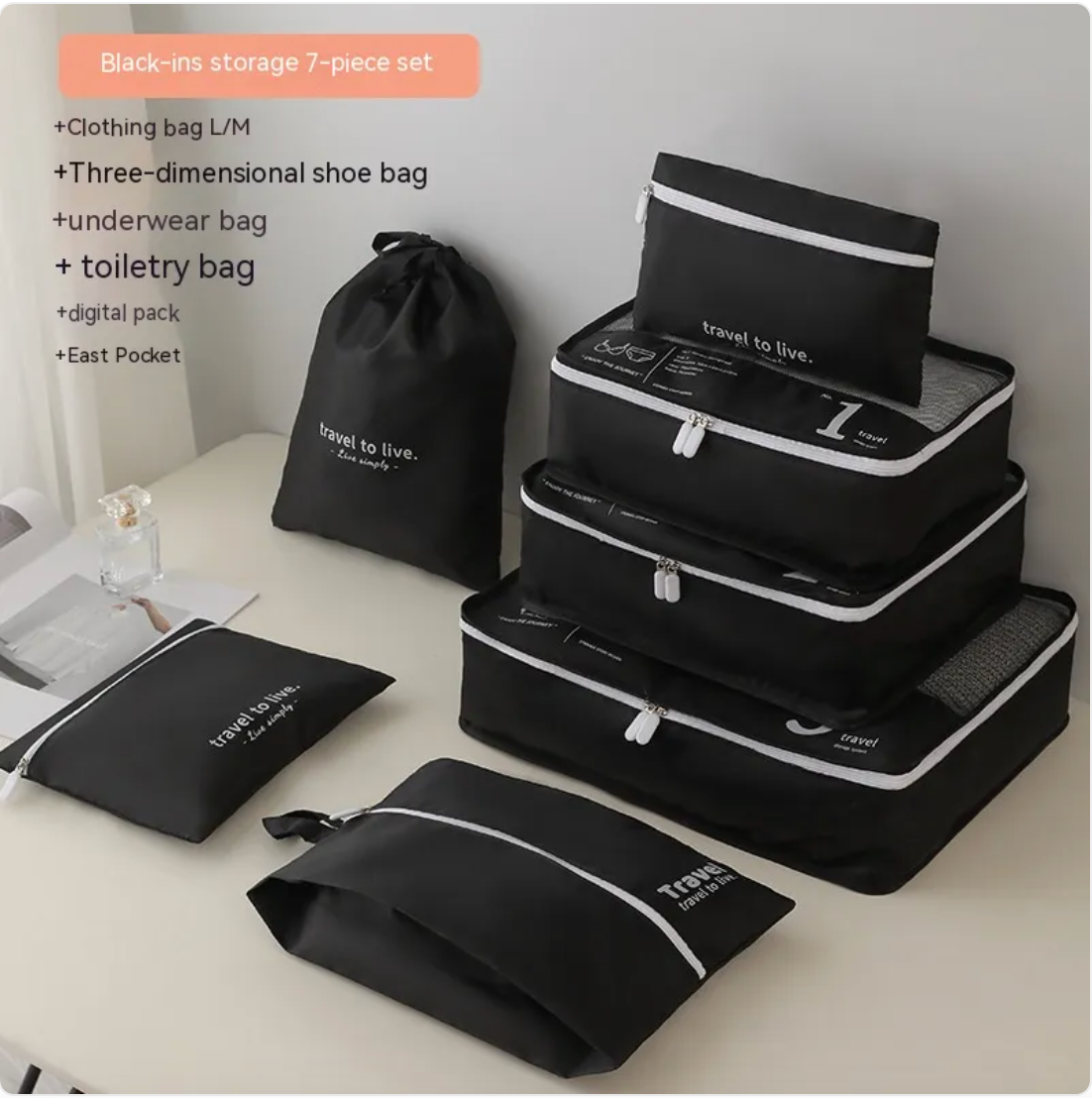 7-Piece Travel Organizer Set