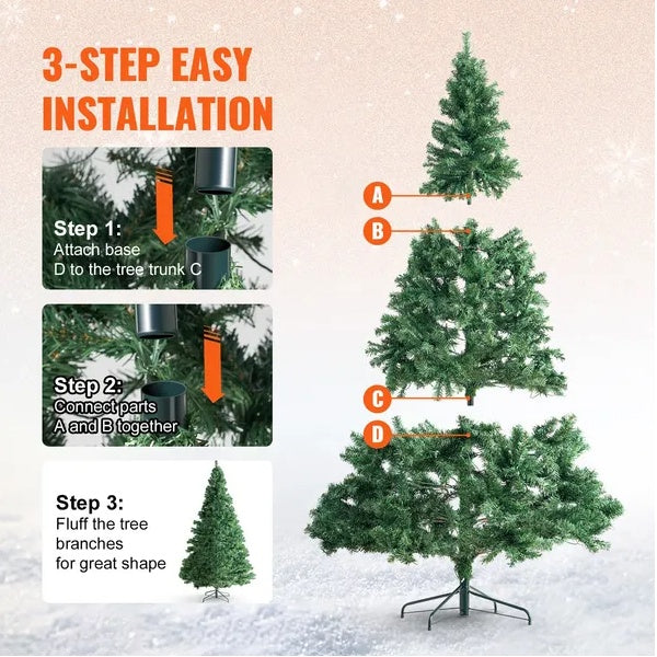VEVOR 6.5ft Festive Prelit Christmas Tree