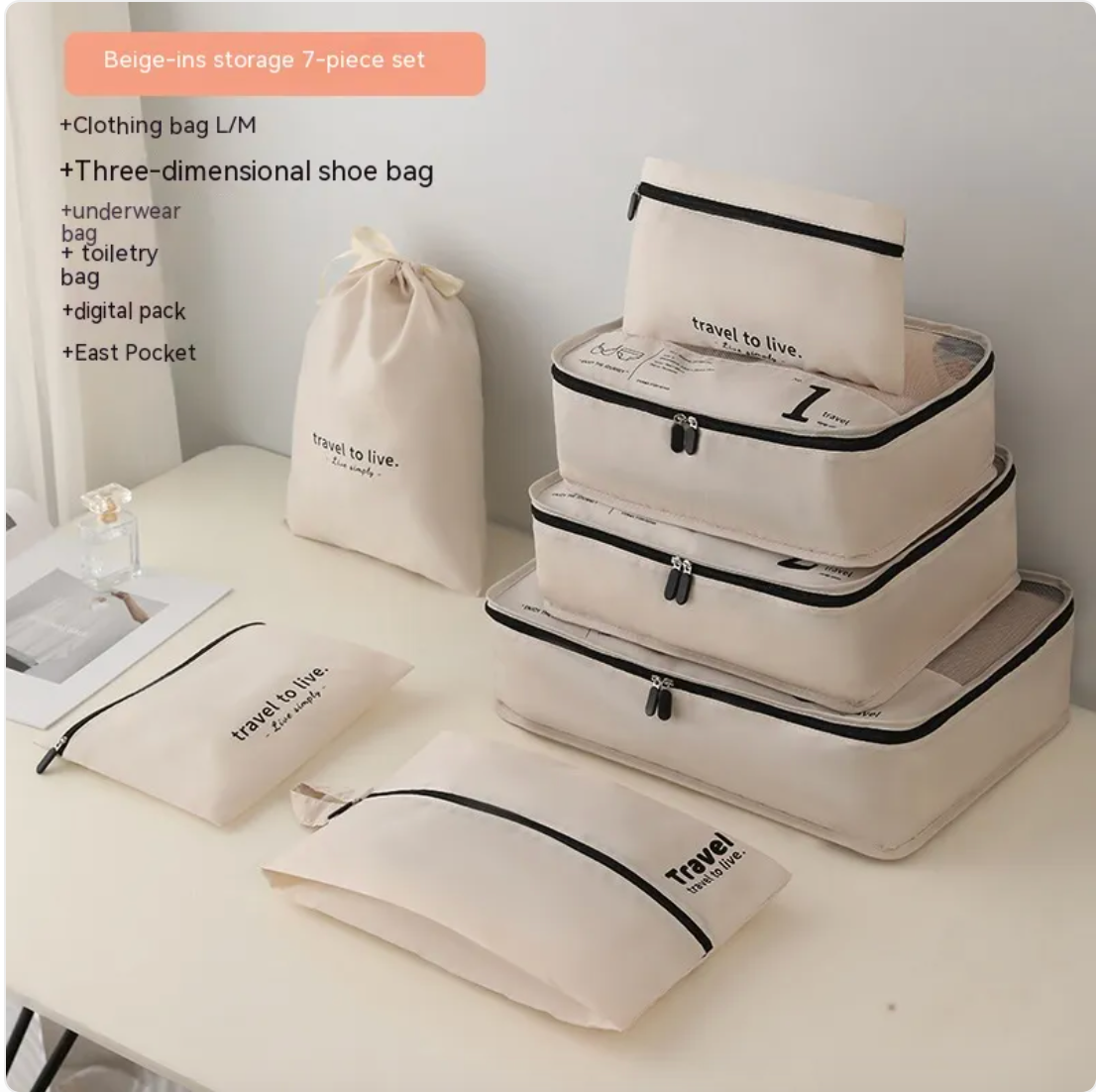 7-Piece Travel Organizer Set