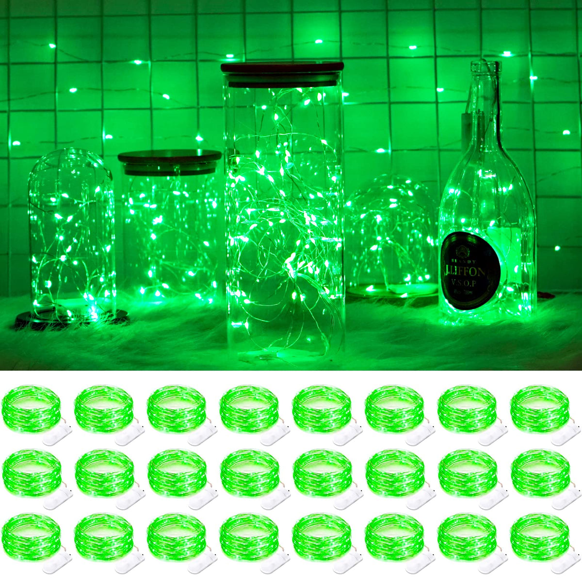 GreenGlow Fairy Lights 24 Pack LED