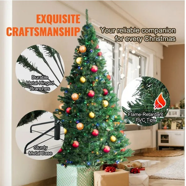 VEVOR 6.5ft Festive Prelit Christmas Tree