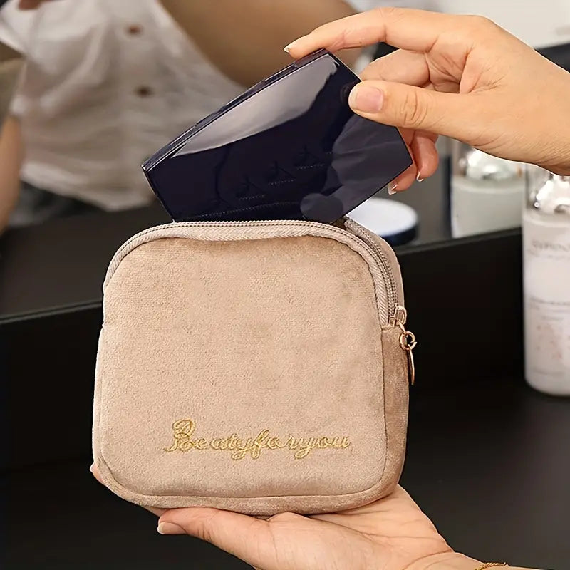 Embroidered Travel Makeup Pouch