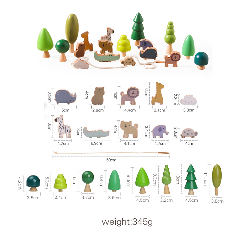Montessori Wooden Animal Stacking Toy